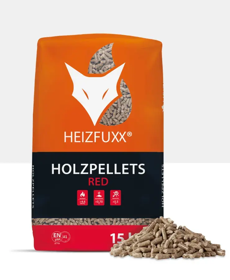 ZZ Pellet di latifoglia Heizfuxx Red ENplus A1 6 mm - pallet completo 975 kg (65 x 15 kg) - immagine 1